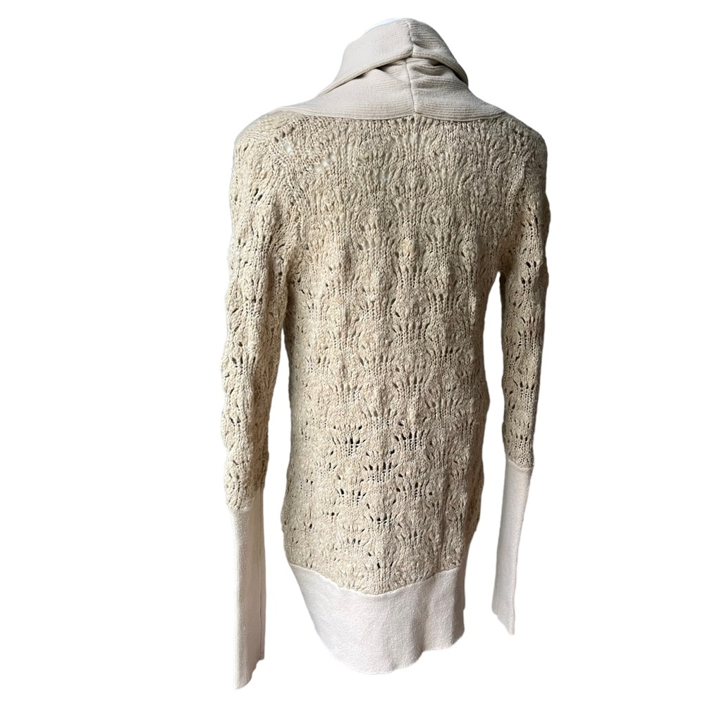 Free People Wool Blend Chunky Knit Brass Button Oatmeal Grandpa Cardigan… - Picture 2 of 13